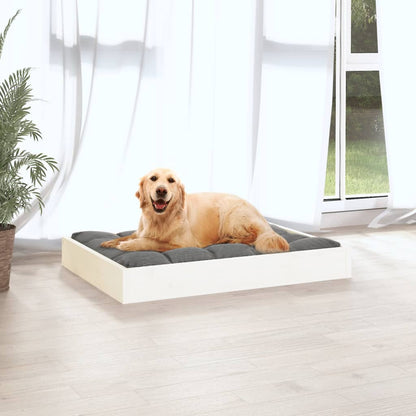 Dog bed white 71.5x54x9 cm solid pine