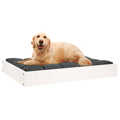 Dog bed white 71.5x54x9 cm solid pine