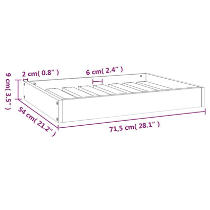 Dog bed white 71.5x54x9 cm solid pine
