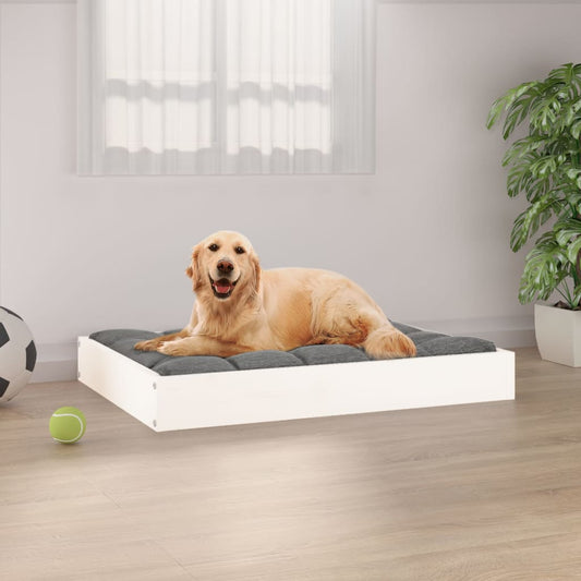 Dog bed white 71.5x54x9 cm solid pine