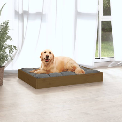 Dog bed honey brown 71.5x54x9 cm solid pine