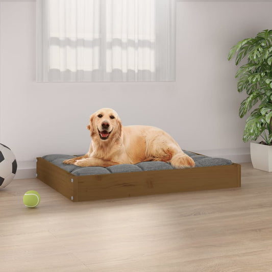 Dog bed honey brown 71.5x54x9 cm solid pine