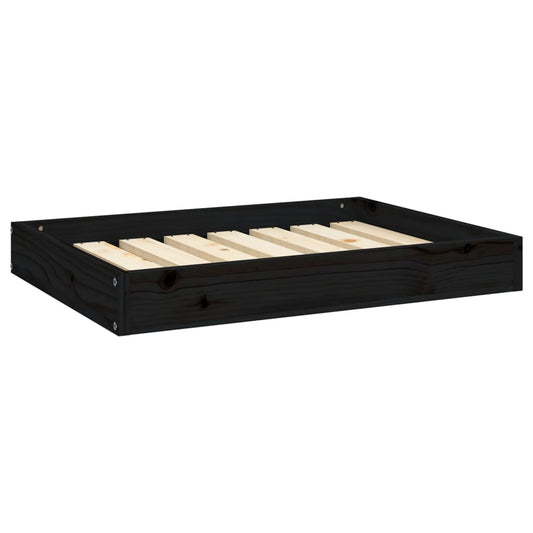 Dog bed black 71.5x54x9 cm solid pine