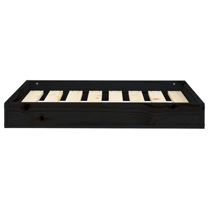 Dog bed black 71.5x54x9 cm solid pine