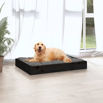 Dog bed black 71.5x54x9 cm solid pine