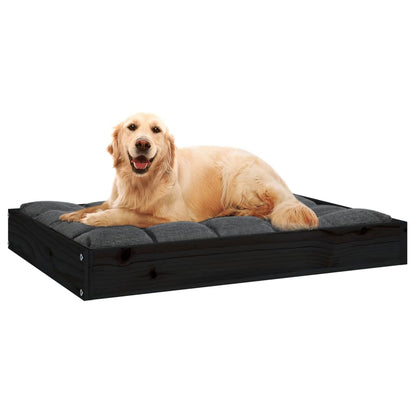 Dog bed black 71.5x54x9 cm solid pine