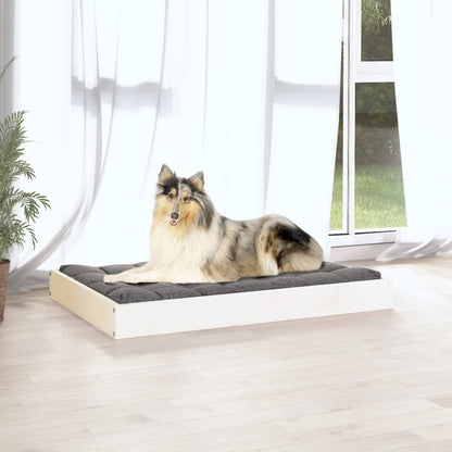 Dog bed white 91.5x64x9 cm solid pine