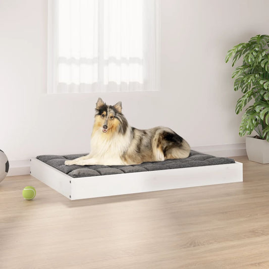 Dog bed white 91.5x64x9 cm solid pine