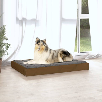 Dog bed honey brown 91.5x64x9 cm solid pine