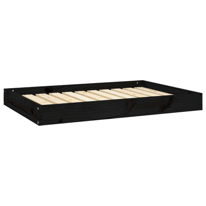 Dog bed black 91.5x64x9 cm solid pine