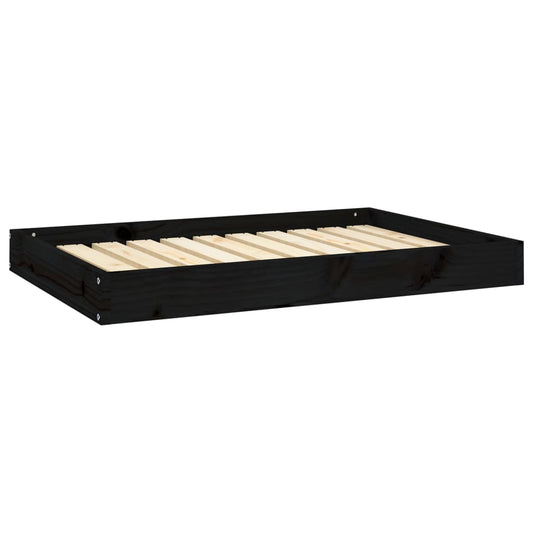 Dog bed black 91.5x64x9 cm solid pine