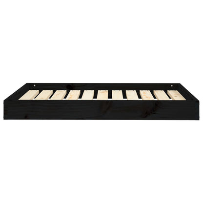 Dog bed black 91.5x64x9 cm solid pine