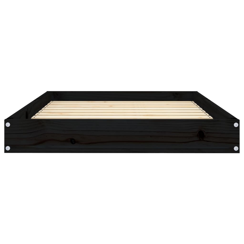 Dog bed black 91.5x64x9 cm solid pine