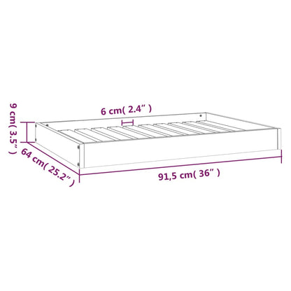 Dog bed black 91.5x64x9 cm solid pine