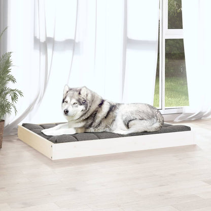 Dog bed white 101.5x74x9 cm solid pine