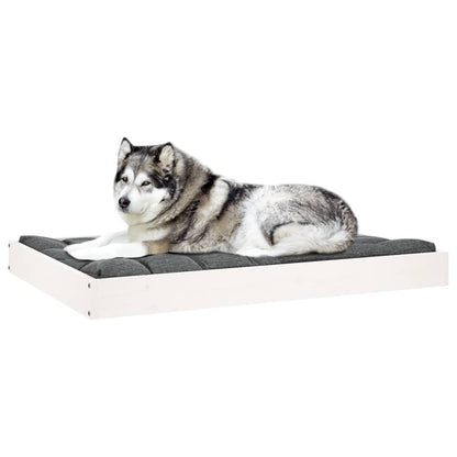 Dog bed white 101.5x74x9 cm solid pine