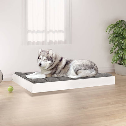 Dog bed white 101.5x74x9 cm solid pine