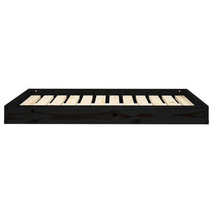 Dog bed black 101.5x74x9 cm solid pine