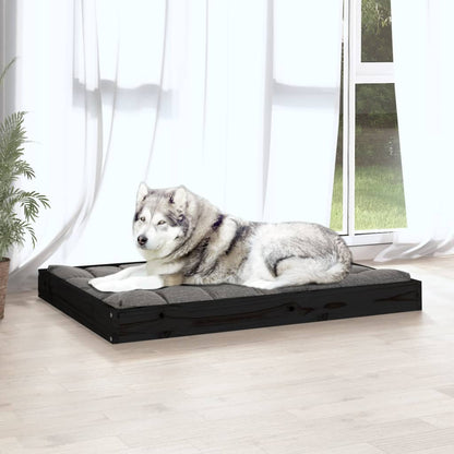 Dog bed black 101.5x74x9 cm solid pine