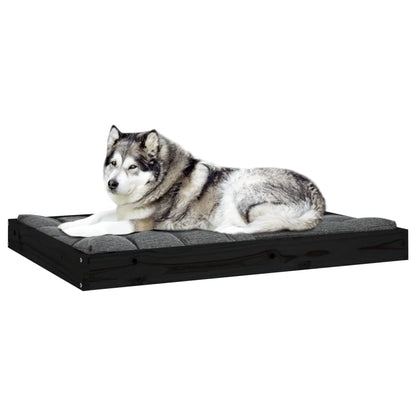Dog bed black 101.5x74x9 cm solid pine