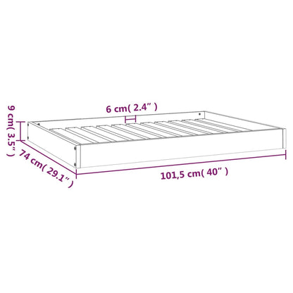 Dog bed black 101.5x74x9 cm solid pine