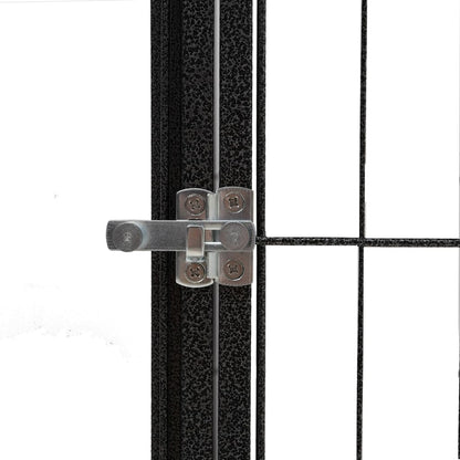 Dog cage 6 panels black 50x100 cm powder coated steel