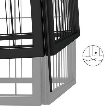 Dog cage 6 panels black 50x100 cm powder coated steel