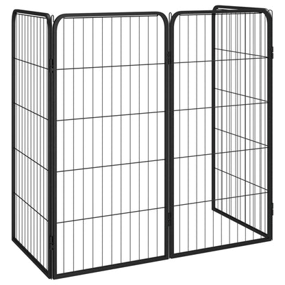 Dog cage 4 panels black 50x100 cm powder coated steel