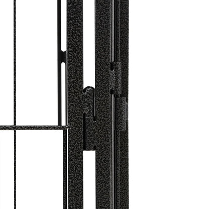 Dog cage 4 panels black 50x100 cm powder coated steel