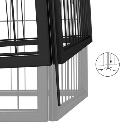 Dog cage 4 panels black 50x100 cm powder coated steel