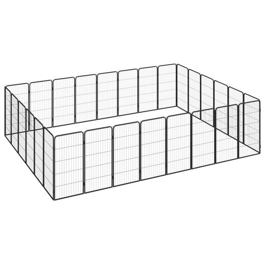 Koiranhäkki 28 paneelia musta 50x100 cm jauhemaalattu teräs