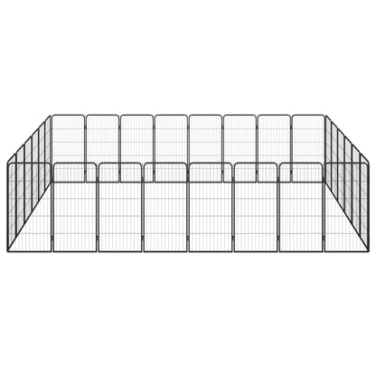 Dog cage 28 panels black 50x100 cm powder coated steel