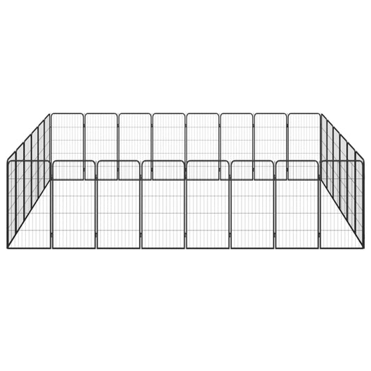 Koiranhäkki 28 paneelia musta 50x100 cm jauhemaalattu teräs