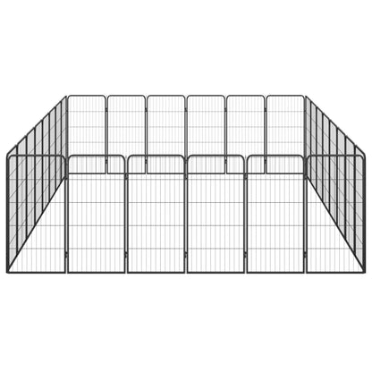 Dog cage 28 panels black 50x100 cm powder coated steel