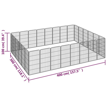 Dog cage 28 panels black 50x100 cm powder coated steel