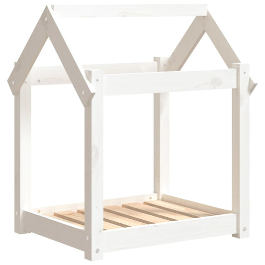 Dog bed white 61x50x70 cm solid pine