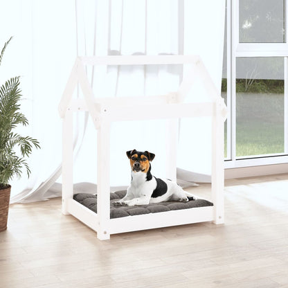 Dog bed white 61x50x70 cm solid pine