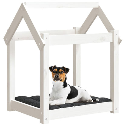 Dog bed white 61x50x70 cm solid pine