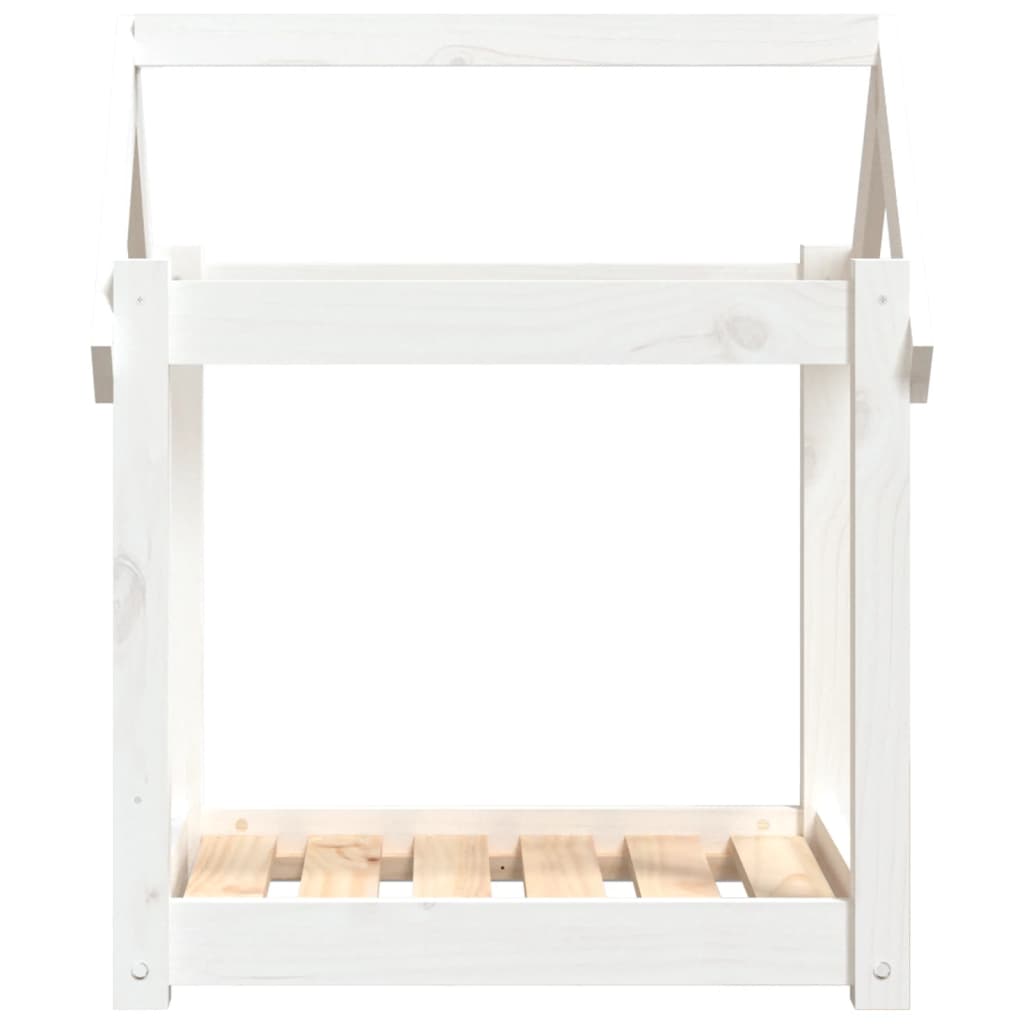 Dog bed white 61x50x70 cm solid pine