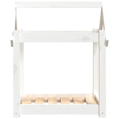 Dog bed white 61x50x70 cm solid pine