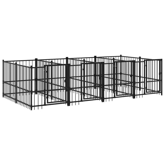 Koiran ulkohäkki teräs 7,51 m²