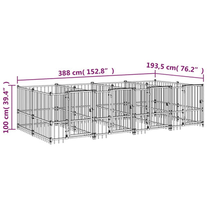 Outdoor dog cage steel 7.51 m²