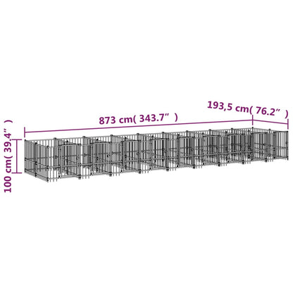 Outdoor dog cage steel 16.89 m²