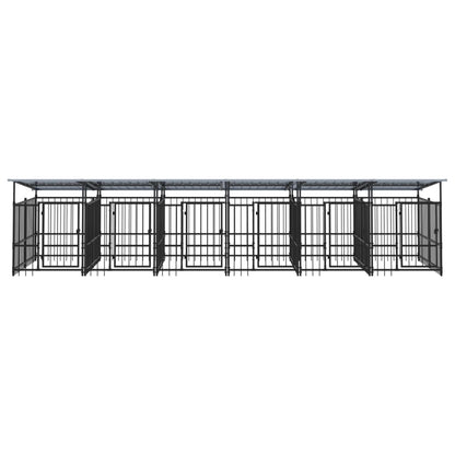 Outdoor dog cage with canopy, steel, 11.26 m²