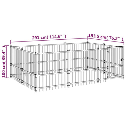 Outdoor dog cage steel 5.63 m²