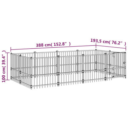 Outdoor dog cage steel 7.51 m²