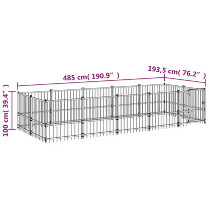Outdoor dog cage steel 9.38 m²