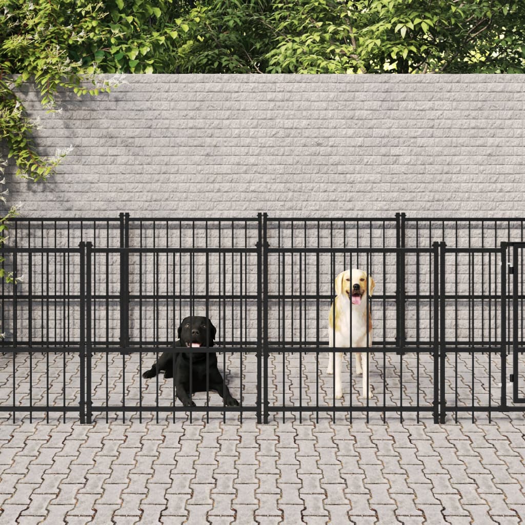 Outdoor dog cage steel 9.38 m²