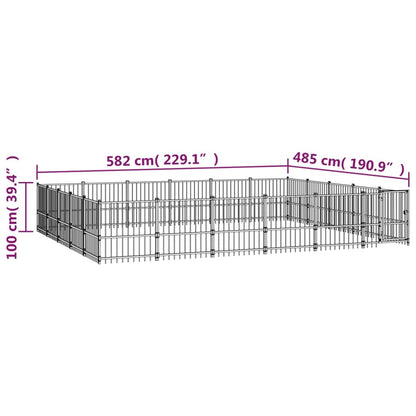 Outdoor dog cage steel 28.23 m²