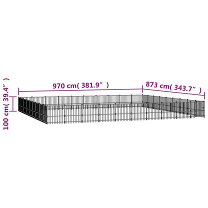 Outdoor dog cage steel 84.68 m²